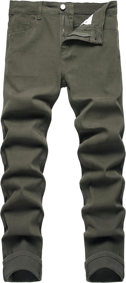 DANT BULUN Men's Fashion Casual Printed Jeans Stretch Skinny Denim Jogger Pants