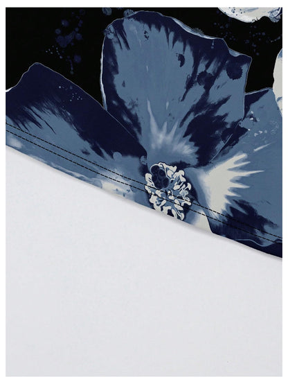 WDIRARA Women's Floral Print Strapless Crop Tube Tops Slim Fit Summer Causal Bandeau Top