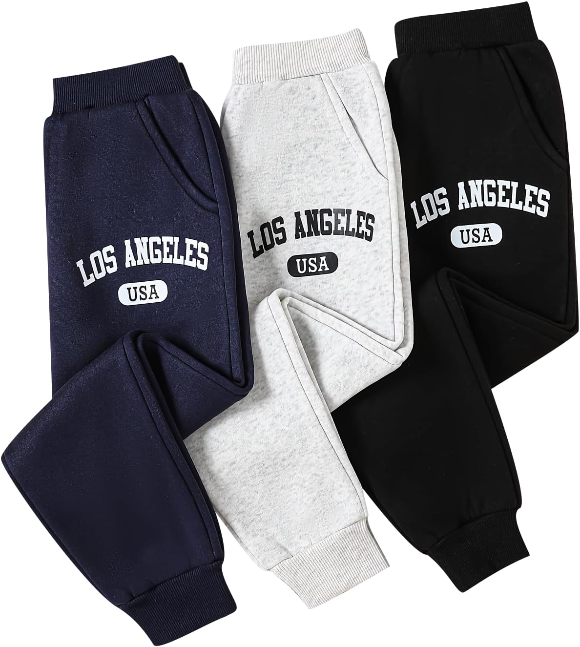 Girls Sweatpants - 3 Pack Teen Girls' Athletic High Waisted Joggers Pants with Pockets Multicoloured 4-14Y