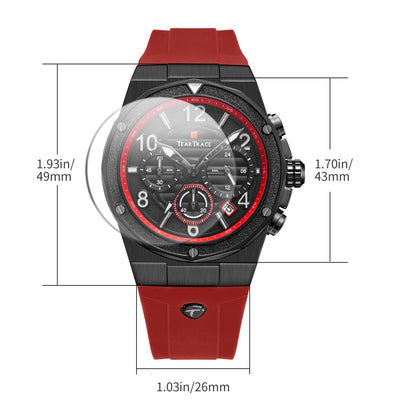 Watches for Men Analog Quartz Waterproof Sport Men’s Watch Tonneau Chronograph Luminous Fashionable Unique Casual Watch with Silicone Strap