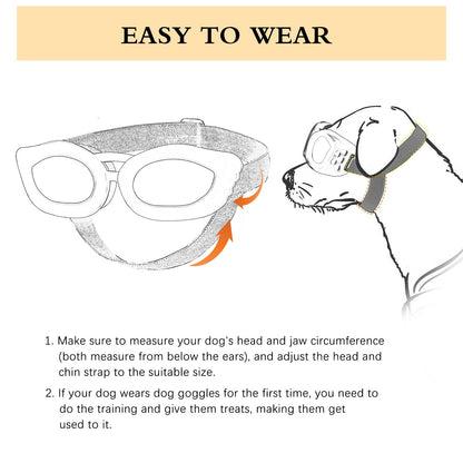 Small Dog Sunglasses UV Protection Goggles Eye Wear Protection with Adjustable Strap Doggy Heart Shape Anti-Fog Sunglasses for Pet Dogs Sun Glasses Doggie Windproof Glasses, Pink