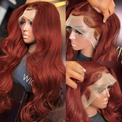 250 Density Curly Lace Front Wigs Human Hair Pre Plucked Hairline Glueless Wig 13x6 HD Lace Frontal Wigs for Women Ginger Orange Colored Ombre Wig Brazilian Virgin Hair 24 Inch