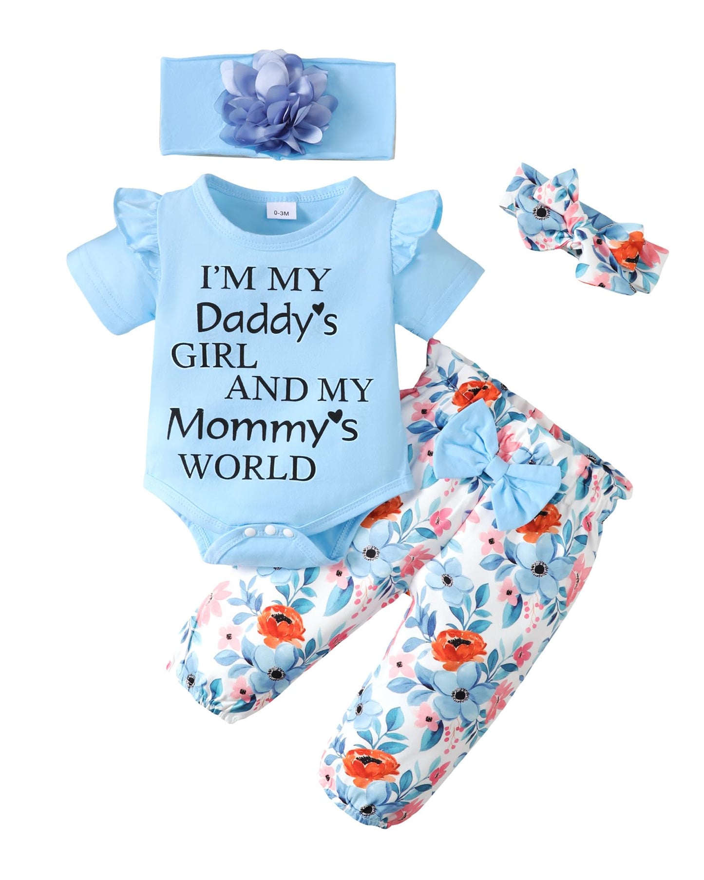 SUNNY PIGGY Newborn Infant Baby Girl Clothes Ruffle Romper Toddler Girl Floral Cotton Pant Sets Girls Clothing Outfit