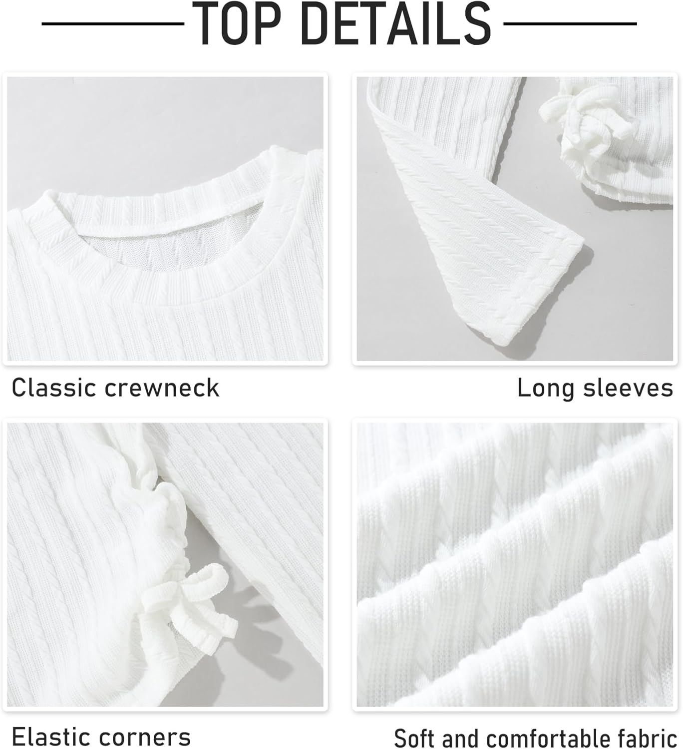 Girls' Clothing Sets Ribbed Knit Crewneck T-Shirt & Camo Print Elastic Waist Pants Girls Clothes Size 6-16Y