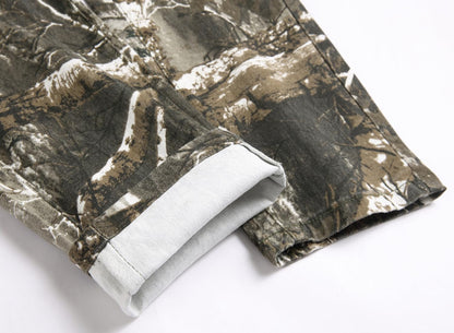 Boy's Skinny Fit Cotton Camo Jeans, Camouflage Printed Fashion Casual Pants