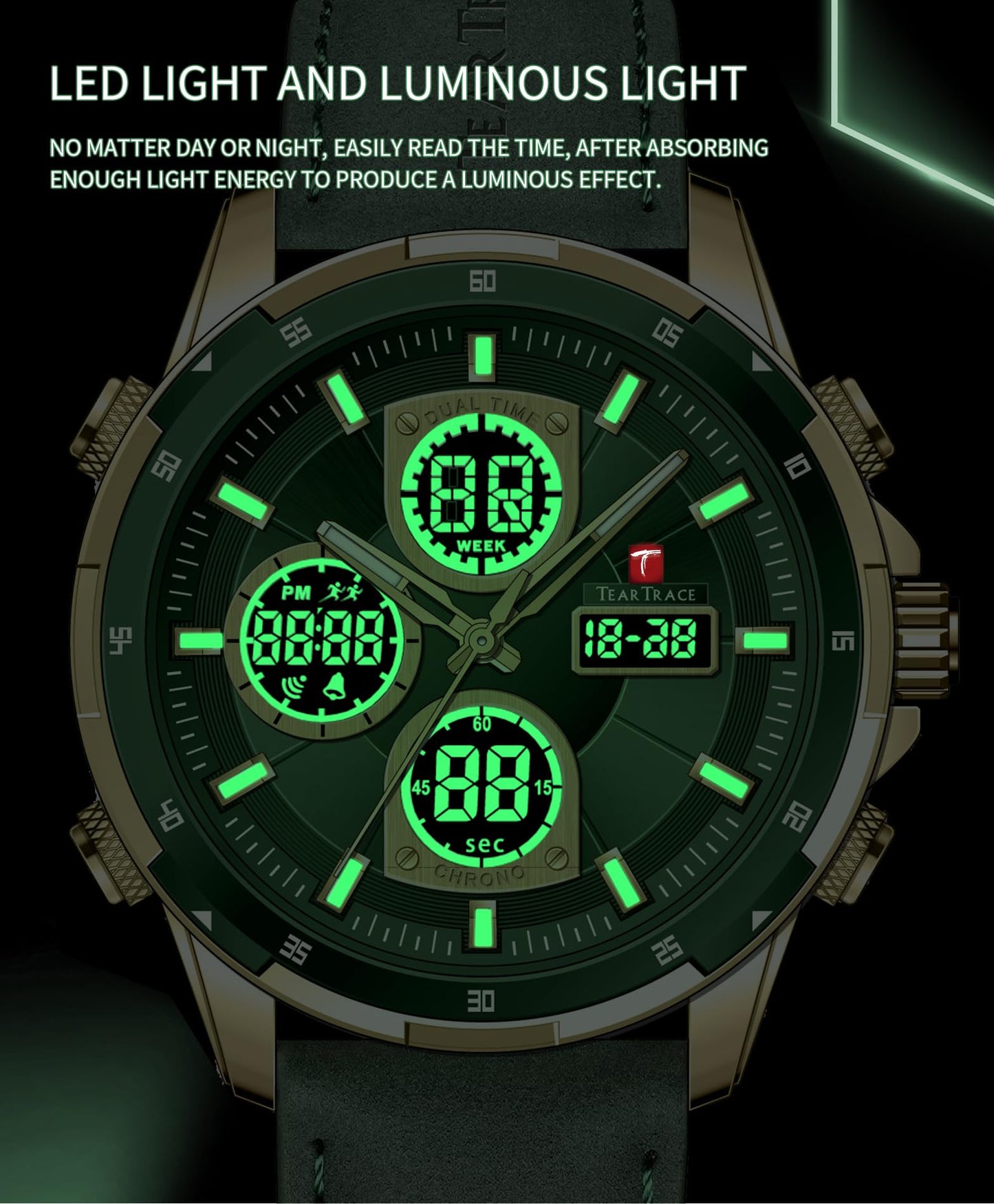 Watches for Men Analog Quartz Waterproof Sport Men’s Watch Tonneau Chronograph Luminous Fashionable Unique Casual Watch with Silicone Strap