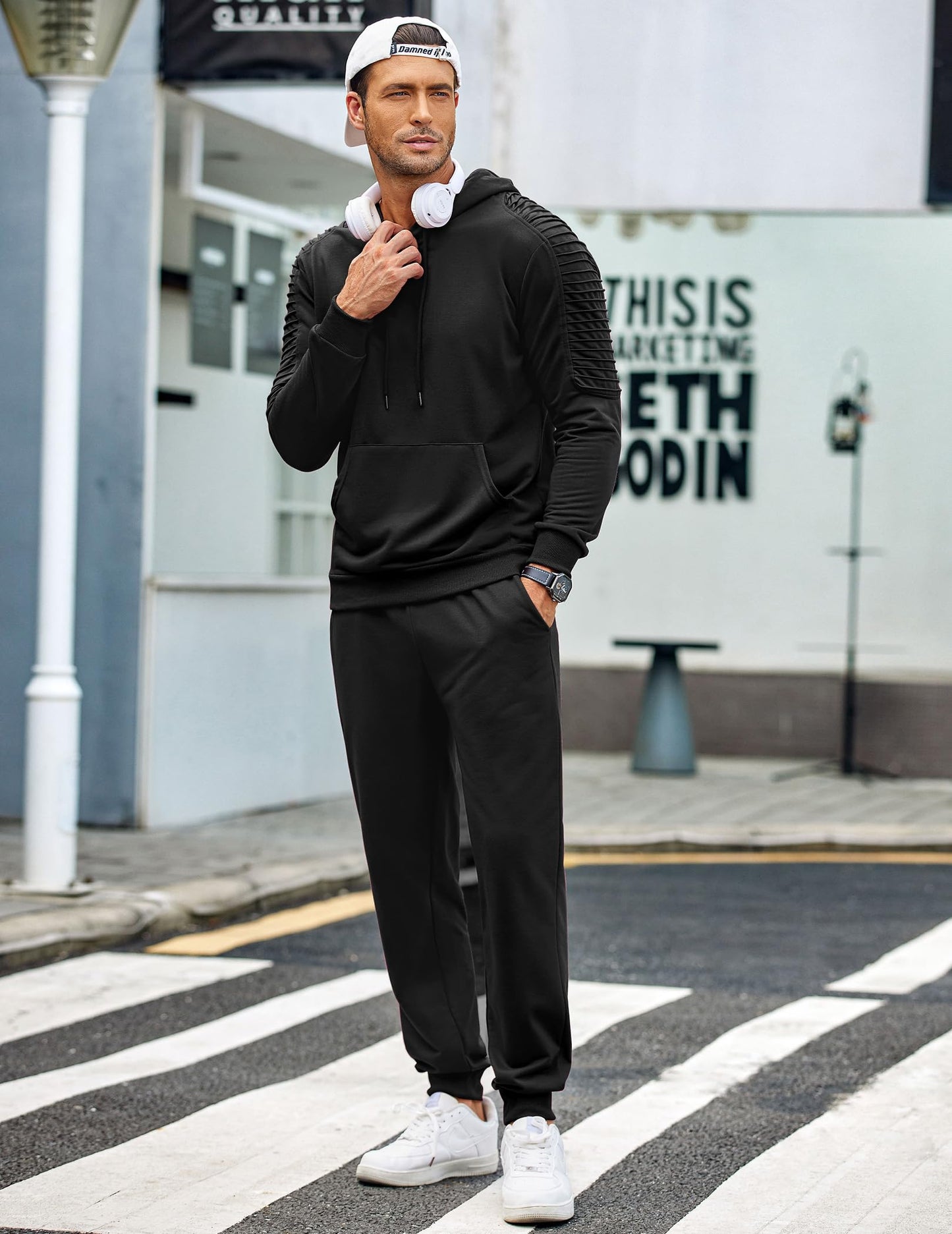 COOFANDY Men's Tracksuit 2 Piece Hoodie Sweatsuit Sets Casual Jogging Athletic Suits