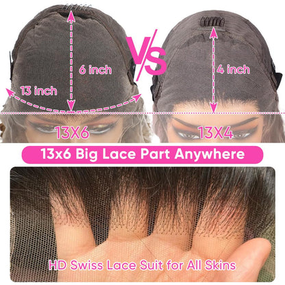 1B/30 Deep Wave Lace Front Wigs Human Hair Pre Plucked Balayage Ombre Brown Curly Lace Front Wig Human Hair13x4 HD Lace Frontal Glueless Wigs for Women 180% Density 26 Inch