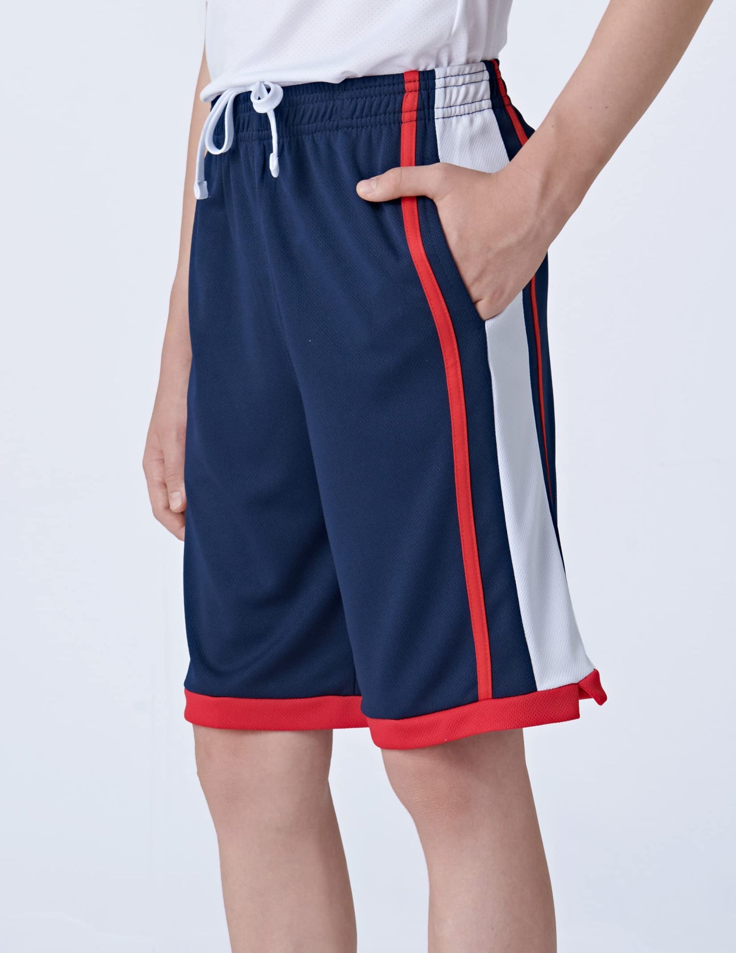 Liberty Imports 5 Pack Big Boys Youth Athletic Mesh Basketball Shorts with Pockets Quick Dry Activewear