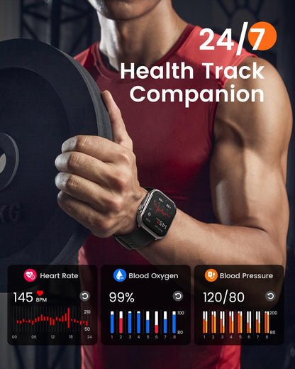 Smart Watch for Women for iPhone&Android: 100 Day+Battery Life, Smart watch(Answer/Make Calls) with 24/7 SpO2 Sleep Heart Rate Monitor,5ATM Waterproof,Fitness Tracker with 120+ Sport,Reloj Inteligente