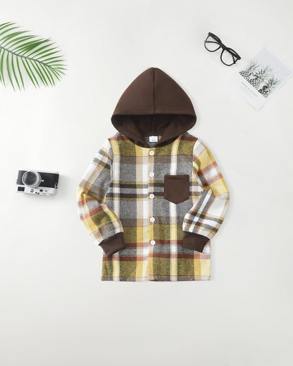 Boys Clothes Fall Winter Outfits, Toddler Boy Sweatsuit Plaid Hoodie Pants Clothing Set For Kids Boys Size 5-12 Years