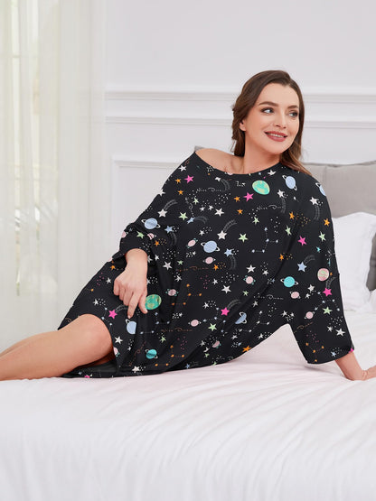 Plus Size Moo Moos for Women Oversized Sleep Shirts for Women Oversized Nightgown with Pocket Fit S-5XL