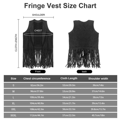HyperFun Cowgirl Outfits for Women Western Costume Accessories Cowboy Hat Tassels Fringe Vest Earring Hippie Glasses Bandana