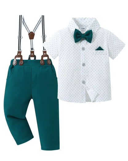 DISAUR Baby Boy Clothes Suits Toddler Dress Shirt With Bowtie Suspender Pants Outfit Sets Gentleman Wedding 1-6 Years