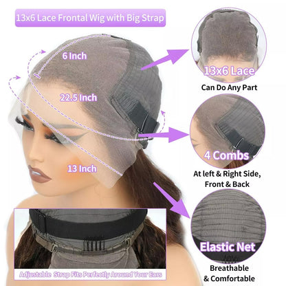 20Inch Deep Wave Lace Front Wigs Human Hair-13x4 HD Transparent Deep Wave Frontal Wigs Human Hair Glueless Curly Wigs for Women 200% Density Curly Lace Front Human Hair Pre Plucked with Baby Hair