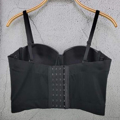 Women's Handmade Rhinestone Diamond Push up Bustier Crop Top Punk Corset Bra Vest