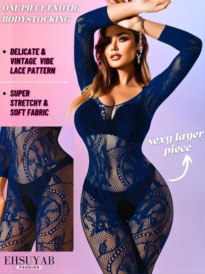 Women Sexy Body Stockings, Fishnet Bodysuit Glow Party Rave, Exotic Dancer Wear Fishnets Lingerie Outfits Plus Size