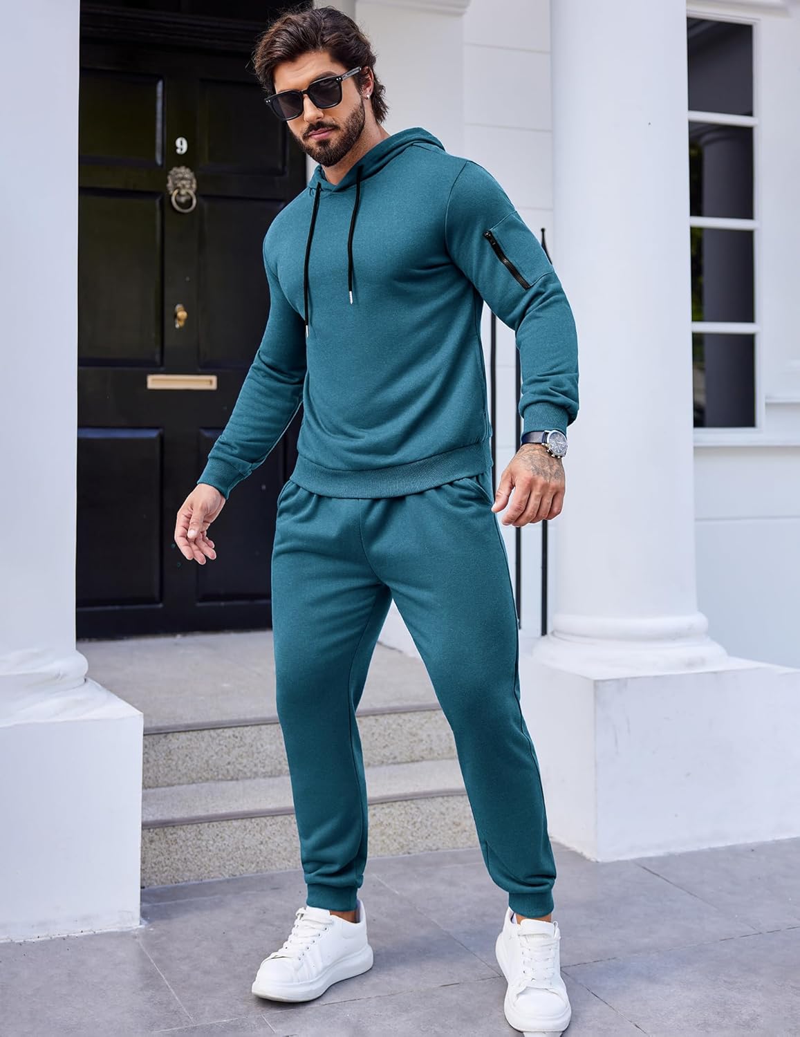 COOFANDY Men's Tracksuit 2 Piece Hooded Athletic Sweatsuits Casual Running Jogging Sport Suit Sets