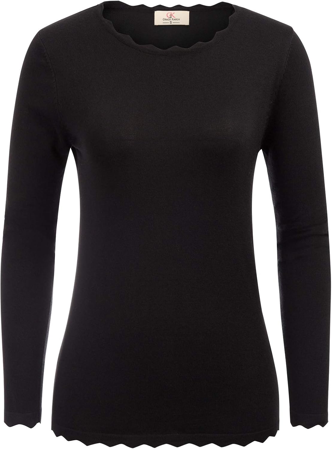 GRACE KARIN Women's High Stretchy Long Sleeve Pullover Sweater Blouse Top