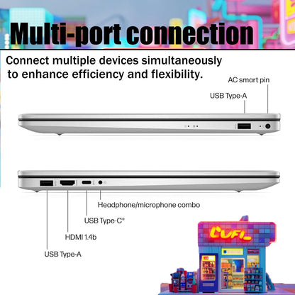 HP 2025 17 inch Business Laptop, 17.3" HD+ Touchscreen, Intel Core i5-1334U, Intel Graphics, 32GB RAM 1TB SSD, Numeric Keypad, Wi-Fi 6, HDMI, Fingerprint Reader, Windows 11 Pro, Silver, w/Accessory