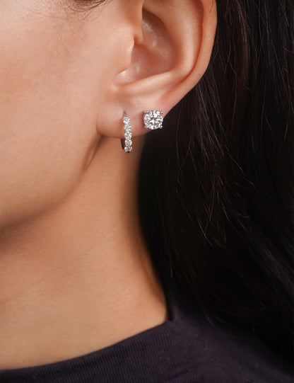 IMOLOVE Moissanite Stud Earrings for Women in Sterling Silver Hypoallergenic 1-3CT D Color Round Cut Moissante Earrings