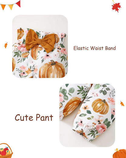 SUNNY PIGGY Newborn Infant Baby Girl Clothes Ruffle Romper Toddler Girl Floral Cotton Pant Sets Girls Clothing Outfit