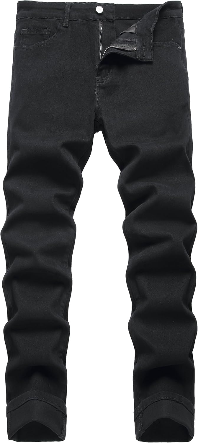 DANT BULUN Men's Fashion Casual Printed Jeans Stretch Skinny Denim Jogger Pants