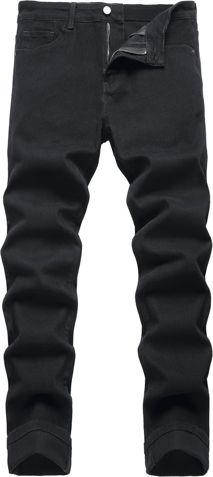 DANT BULUN Men's Fashion Casual Printed Jeans Stretch Skinny Denim Jogger Pants