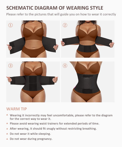 FeelinGirl Waist Trainer Belt Waist Cincher Trimmer Ab Belt Tummy Control Body Shaper with Triple Wrap Women and Men