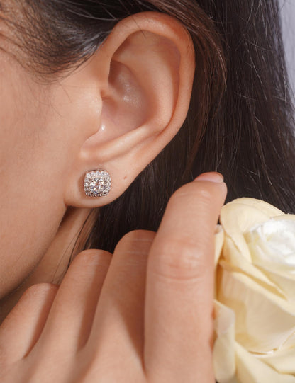 IMOLOVE Moissanite Stud Earrings for Women in Sterling Silver Hypoallergenic 1-3CT D Color Round Cut Moissante Earrings