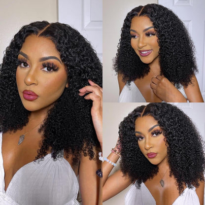 Asteria Curly Human Hair Wig 7x4 Ready To Wear Glueless Wigs Human Hair Pre Plucked Pre Cut Curly Lace Front Wigs Human Hair Wigs For Black Women 16 Inch