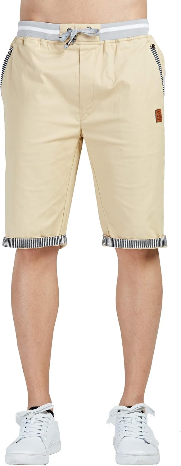 Tansozer Men's Shorts Casual Classic Fit Drawstring Summer Beach Shorts with Elastic Waist and Pockets