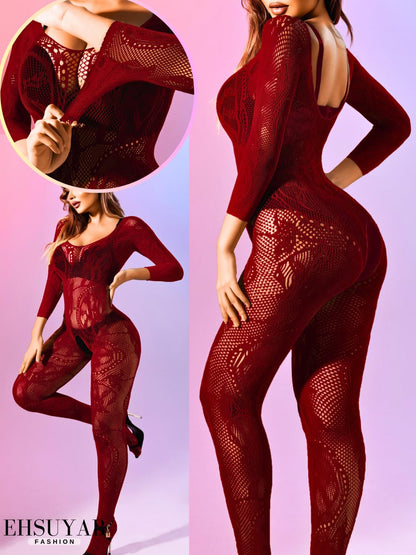 Women Sexy Body Stockings, Fishnet Bodysuit Glow Party Rave, Exotic Dancer Wear Fishnets Lingerie Outfits Plus Size