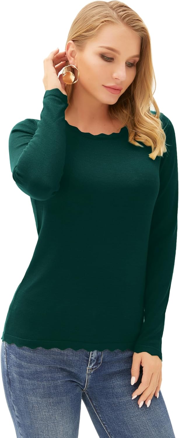 GRACE KARIN Women's High Stretchy Long Sleeve Pullover Sweater Blouse Top