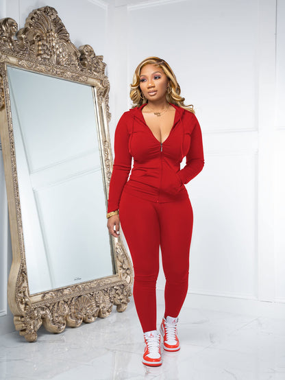 PINSV Women Two Piece Outfits Workout Sets Bodycon Tracksuit Long Sleeve Zip Up Hoodie Jacket Jogger Matching Sweat Pants Set