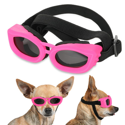 Small Dog Sunglasses UV Protection Goggles Eye Wear Protection with Adjustable Strap Doggy Heart Shape Anti-Fog Sunglasses for Pet Dogs Sun Glasses Doggie Windproof Glasses, Pink