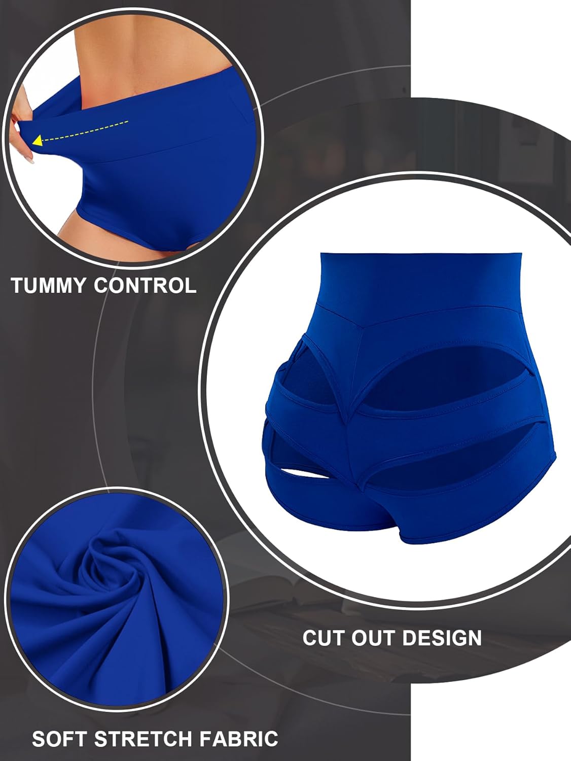 Cut Out Yoga Shorts Booty Butt Lifting Scrunch Shorts High Waisted Workout Gym Active Hot Pants