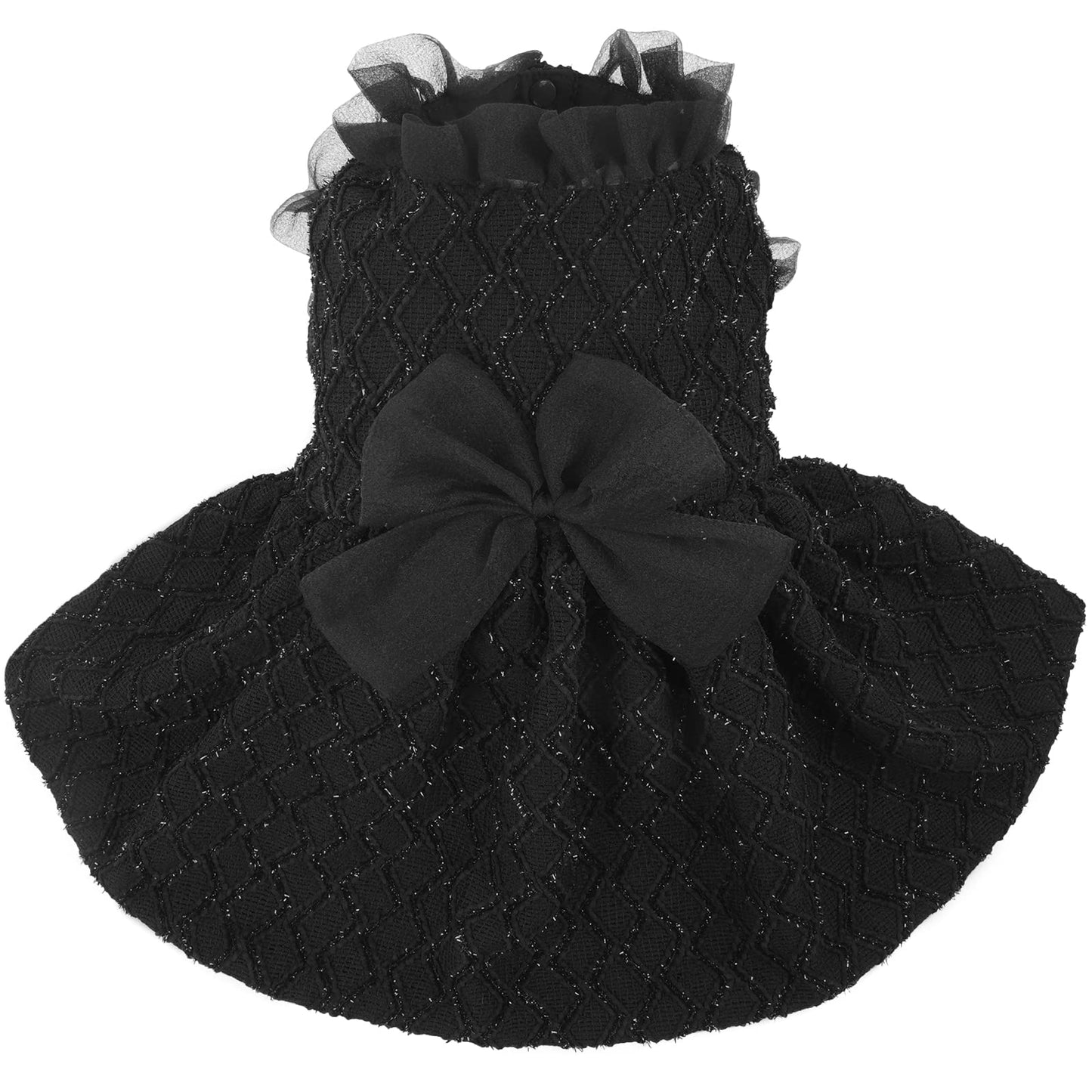 Kuoser Dog Dress, Cute Dog Dresses for Small Dogs Girl Elegant Puppy Tutu with Bow-Knot, Doggie Princess Costume Pet Outfit for Birthday Party Christmas Halloween Wedding, Red XS