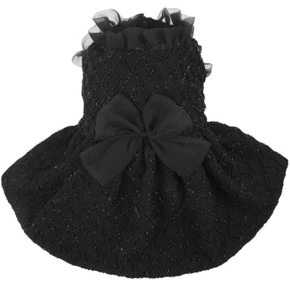 Kuoser Dog Dress, Cute Dog Dresses for Small Dogs Girl Elegant Puppy Tutu with Bow-Knot, Doggie Princess Costume Pet Outfit for Birthday Party Christmas Halloween Wedding, Red XS