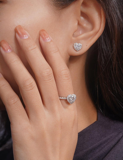 IMOLOVE Moissanite Stud Earrings for Women in Sterling Silver Hypoallergenic 1-3CT D Color Round Cut Moissante Earrings