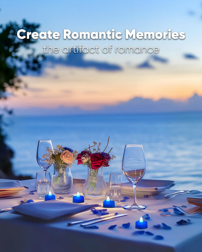 Amagic 1000 Pieces Artificial Rose Petals with 12 Heart LED Tea Lights Candles Kit, Rose Petals and Candles Set for Proposal, Anniversary, Valentine's Day, Special Romantic Night, Wedding Table Decor