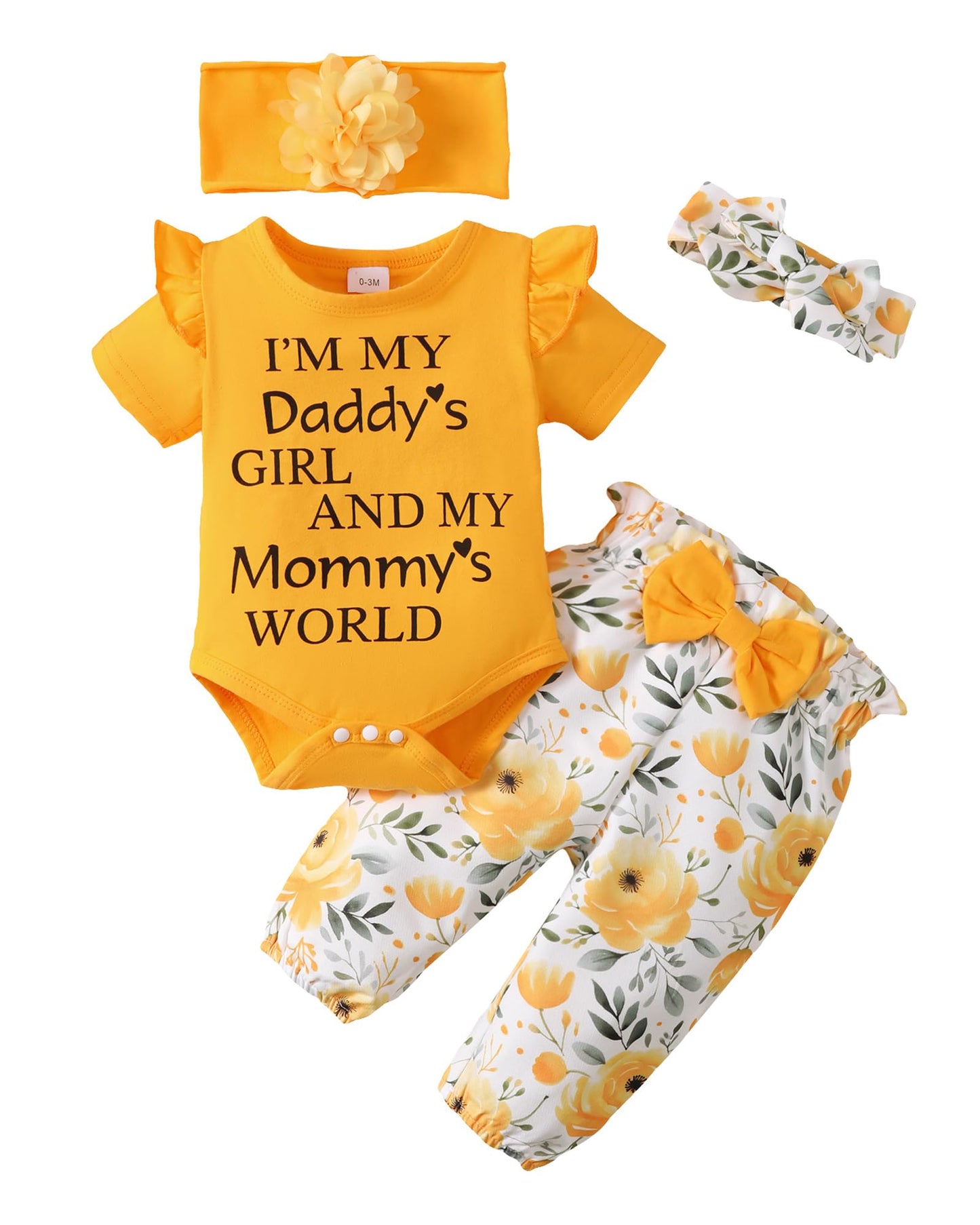 SUNNY PIGGY Newborn Infant Baby Girl Clothes Ruffle Romper Toddler Girl Floral Cotton Pant Sets Girls Clothing Outfit