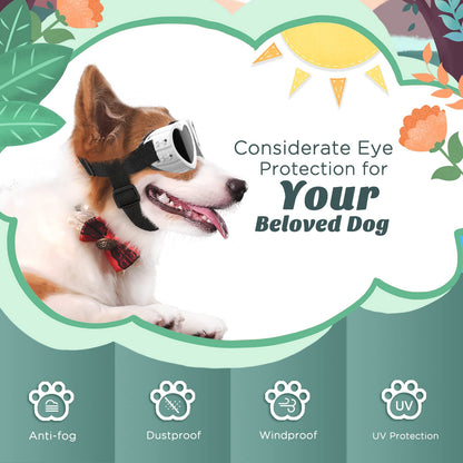 Small Dog Sunglasses UV Protection Goggles Eye Wear Protection with Adjustable Strap Doggy Heart Shape Anti-Fog Sunglasses for Pet Dogs Sun Glasses Doggie Windproof Glasses, Pink