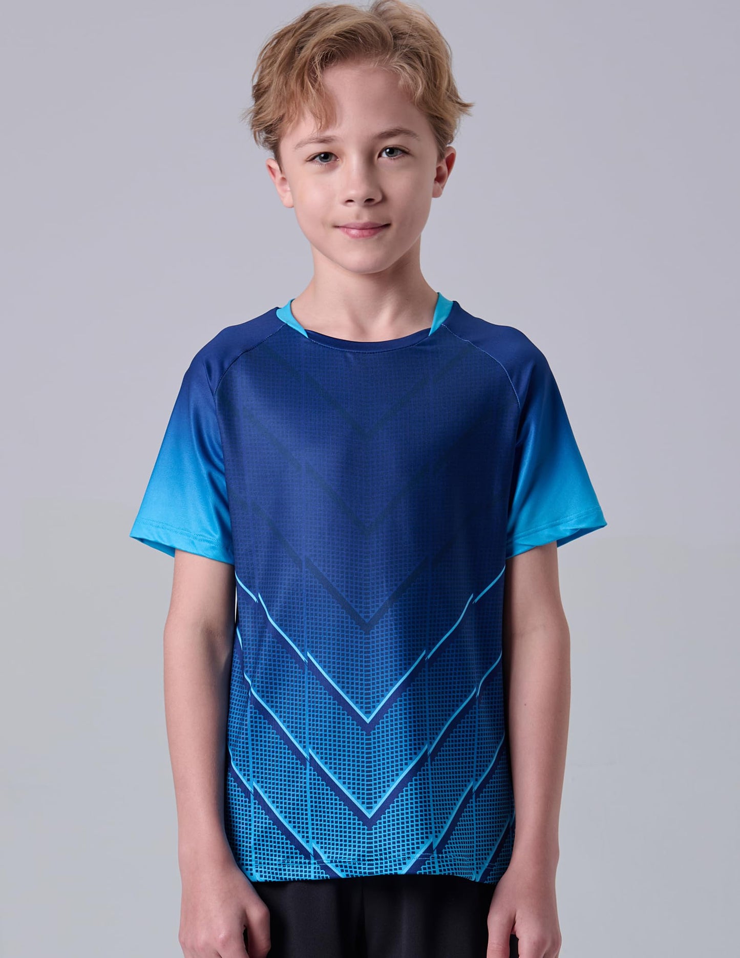 5 Pack Boys Athletic Shirts, Youth Activewear Dry Fit Tshirts for Kids, Short Sleeve Tees, Bulk Athletic Performance Clothing