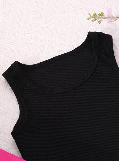 Hilinker Girls Graphic 3 Piece Outfits Workout Crop Hoodie Ribbed Tank and Sweatpants Set