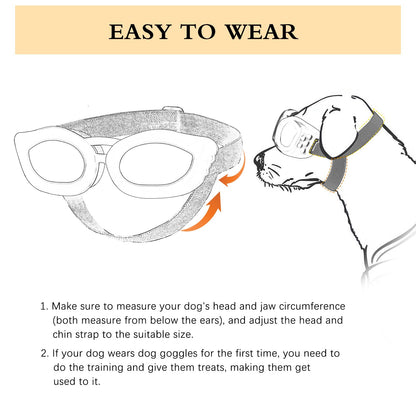 Small Dog Sunglasses UV Protection Goggles Eye Wear Protection with Adjustable Strap Doggy Heart Shape Anti-Fog Sunglasses for Pet Dogs Sun Glasses Doggie Windproof Glasses, Pink