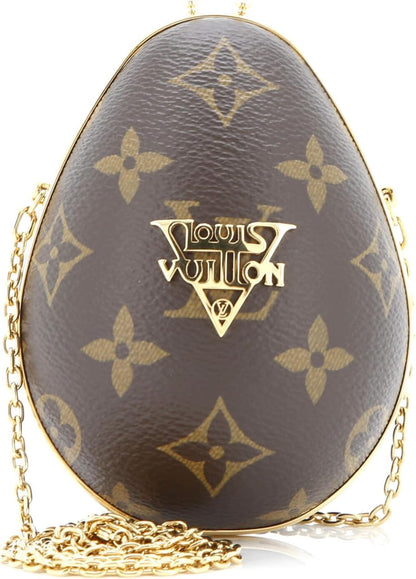 Pre-Loved Egg Case Monogram Canvas and Leather, Brown