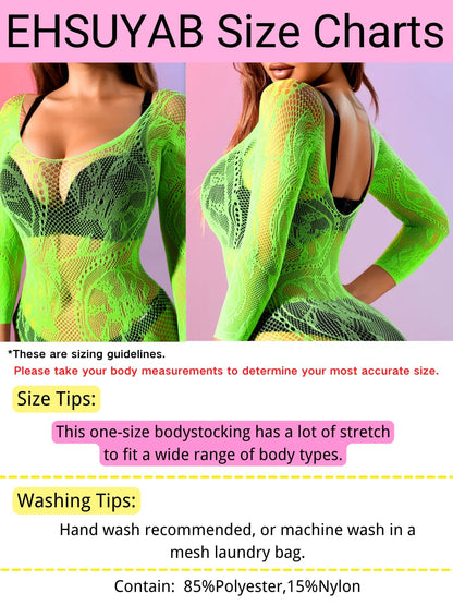 Women Sexy Body Stockings, Fishnet Bodysuit Glow Party Rave, Exotic Dancer Wear Fishnets Lingerie Outfits Plus Size