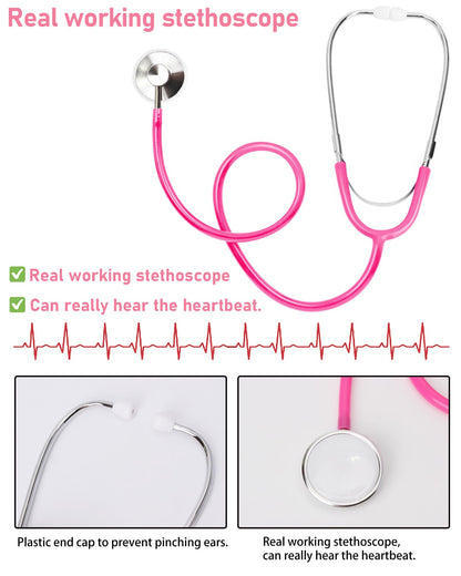 ICECUTE Doctor Costume for Kids Scrubs with Accessories,7Pcs Toddler Halloween Costume for Boy Girls,3-11 Years