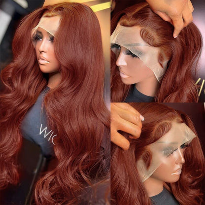 250 Density Curly Lace Front Wigs Human Hair Pre Plucked Hairline Glueless Wig 13x6 HD Lace Frontal Wigs for Women Ginger Orange Colored Ombre Wig Brazilian Virgin Hair 24 Inch